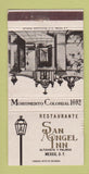 Matchbook Cover - San Angel Inn Mexico DF Altavista Y Palmas WORN 30 Strike