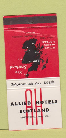 Matchbook Cover - Allied Hotels Scotland 30 Strike