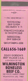 Matchbook Cover - Wilmington Boneless Beef DE Ziggy Gorson's pink
