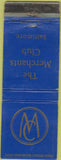 Matchbook Cover - Merchants club of Baltimore MD WORN