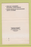Matchbook Cover - Duwe Mausoleum Sales Oshkosh WI 40 Strike