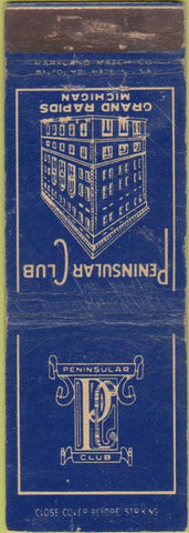 Matchbook Cover - Peninsular Club Grand Rapids MI WORN