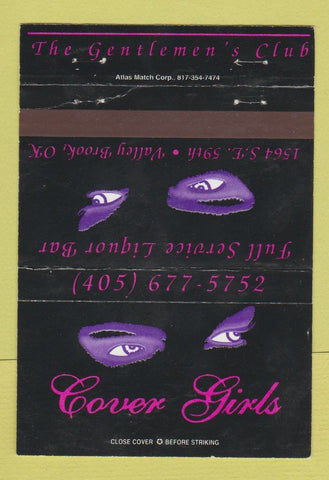 Matchbook Cover - Cover Girl's Strip Club Valley Brook OK WEAR 40 Strike