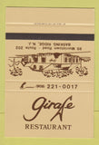 Matchbook Cover - Girafe Restaurant Basket Ridge NJ SAMPLE 40 Strike