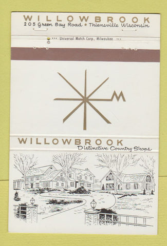 Matchbook Cover - Willowbrook Country Shops Thiensville WI 40 Strike