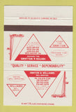Matchbook Cover Hinton Williams Well Servicing Delhi Lisbon LA Waskom 40 Strike