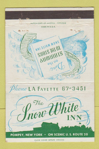 Matchbook Cover - Snow White Inn Pompey NY 40 Strike