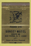 Matchbook Cover - Sunset Motel Old Forge NY WEAR 40 Strike