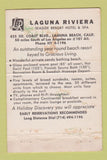 Matchbook Cover - Laguna Riviera Laguna Beach CA 40 Strike