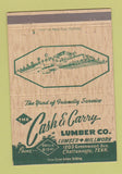 Matchbook Cover - Cash & Carry Lumber Chattanooga TN 40 Strike