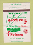 Matchbook Cover - Flexicore Concrete Flooring Roofing Beloit WI 40 Strike