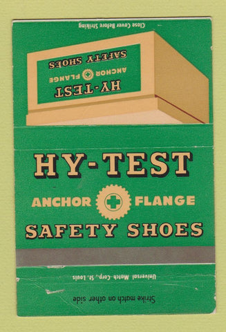 Matchbook Cover - Hy Test Anchor Flange Safety Shoes WEAR 40 Strike