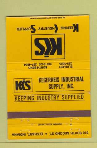 Matchbook Cover - Kegerreis Industrial Supply Elkhart IN 40 Strike