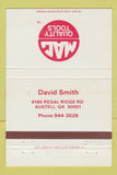 Matchbook Cover - Mac Tools David Smith Austell GA 40 Strike