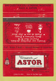 Matchbook Cover - Restaurant Astor Montreal QC 40 Strike