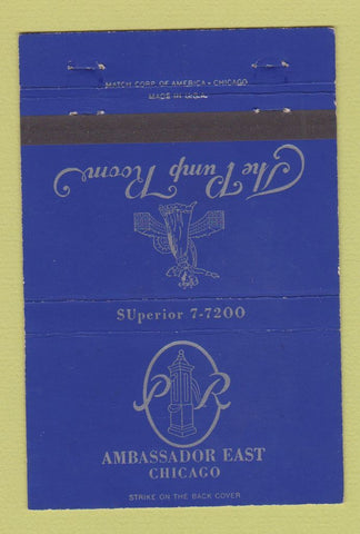 Matchbook Cover - Ambassador East Hotel Chicago IL Pump Room 40 Strike
