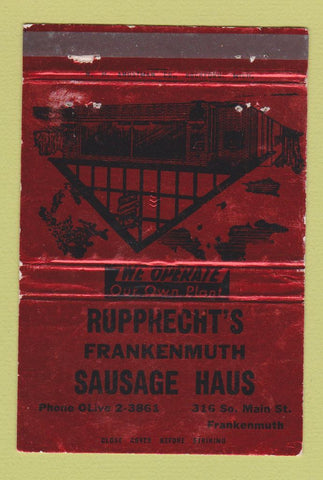 Matchbook Cover - Rupprecht's Frankenmuth Sausage Haus MI WEAR 40 Strike