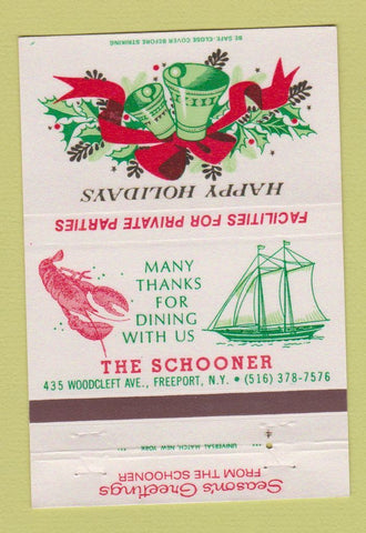 Matchbook Cover - The Schooner Freeport NY Christmas 40 Strike