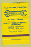 Matchbook Cover - Munk's Motors Pontiac MI 40 Strike