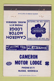 Matchbook Cover - Cameron Motor Lodge McRae GA 40 Strike