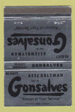Matchbook Cover Jon Gonsalves Assembly Election Norwalk CA SILVER WEAR 40 Strike