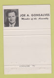 Matchbook Cover - Jon Gonsalves Assembly Election Norwalk CA GREEN 40 Strike