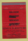 Matchbook Cover - King's Furniture Patchogue LI NY WEAR 40 Strike