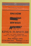 Matchbook Cover - King's Furniture Patchogue LI NY ORANGE 40 Strike