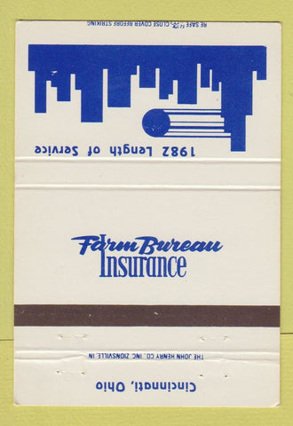 Matchbook Cover - Farm Bureau Insurance Cincinnati OH 40 Strike