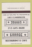 Matchbook Cover - Garage Restaurant Cafe New York City 40 Strike