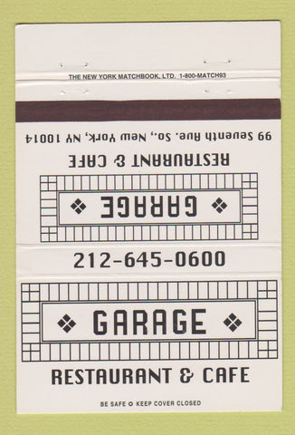 Matchbook Cover - Garage Restaurant Cafe New York City 40 Strike