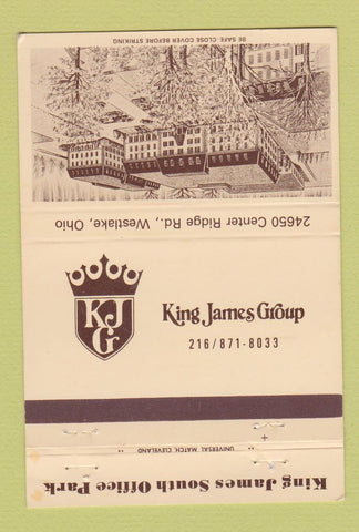 Matchbook Cover - King James Group Westlake OH hotel 40 Strike