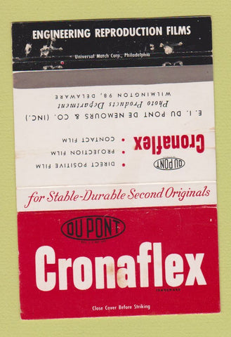 Matchbook Cover - DuPont Cronaflex Wilmington DE WEAR 40 Strike