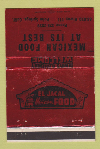 Matchbook Cover - El Jacal Mexican Food Palm Springs CA 40 Strike