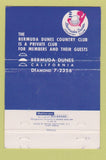 Matchbook Cover - Bermuda Dunes Country Club CA 40 Strike