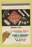 Matchbook Cover - Universal Match Elmer Burghardt Milwaukee WI WEAR 40 Strike