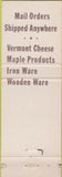 Matchbook Cover - Shanty Gift Shop Sunderland VT