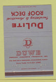 Matchbook Cover - Duwe DuLite Concrete Precast Oshkosh WI 40 Strike