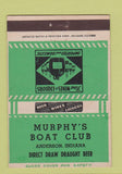 Matchbook Cover - Murphy's Boat Club Anderson IN 40 Strike