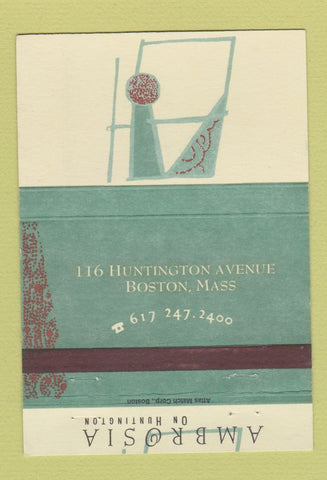 Matchbook Cover - Ambrosia Boston MA 40 Strike