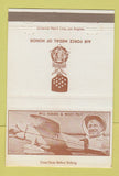 Matchbook Cover - Aircraft Engineering Los Angeles CA Will Rogers  40 Strike