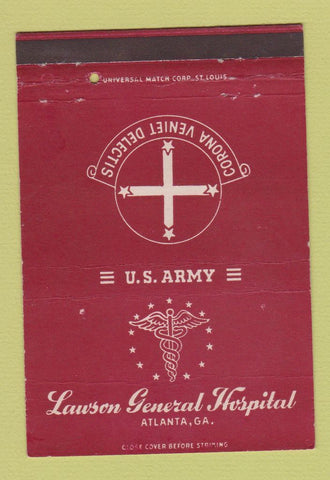 Matchbook Cover - Lawson General Hospital Army Atlanta GA WEAR 40 Strike