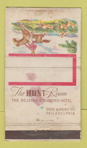 Matchbook Cover - Bellevue Stratford Hotel Philadelphia PA POOR 36 Strike