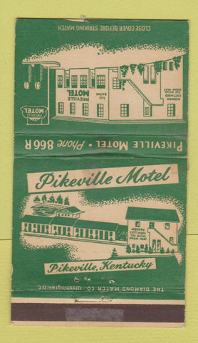 Matchbook Cover - Pikeville Motel KY WORN TAPED 36 Strike