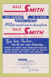 Matchbook Cover - Gale Smith Automobiles Detroit MI 40 Strike