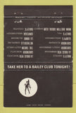 Matchbook Cover - Bailey Clubs UK England 40 Strike
