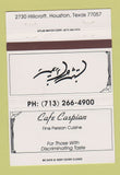 Matchbook Cover - Cafe Caspian Persian Houston TX 40 Strike