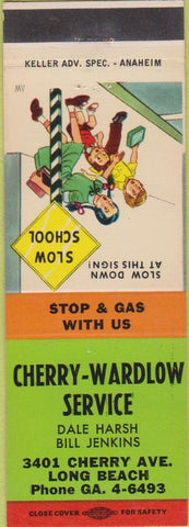 Matchbook Cover - Cherry Wardlow oil gas Long Beach CA