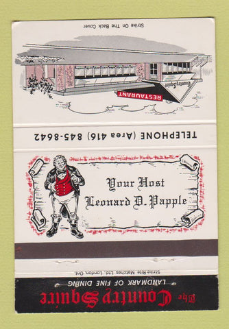 Matchbook Cover - Country Squire Restaurant Oakville ON WEAR 40 Strike
