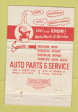 Matchbook Cover - Auto Parts Service Milwaukee WI #1 40 Strike
